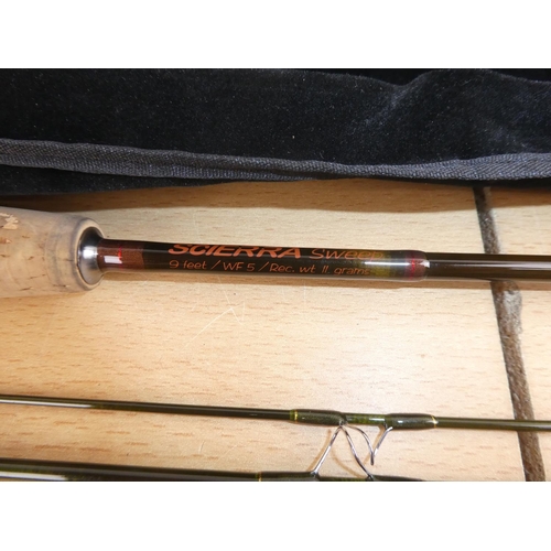 153 - A Scierra sweep three piece 9ft fishing rod and bag.