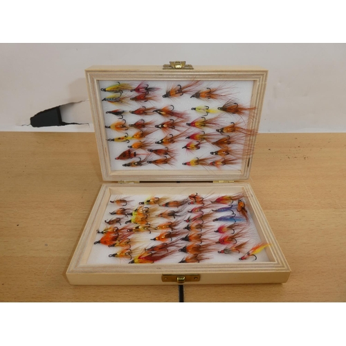 172 - A boxed set of Salmon flies.