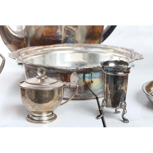 3 - An assortment of silver plated items to include tea set & more.