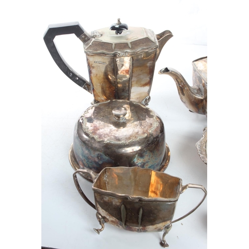 3 - An assortment of silver plated items to include tea set & more.