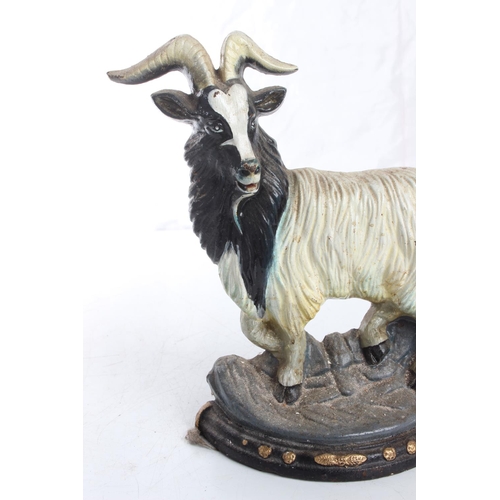 75 - A cast iron goat doorstop.