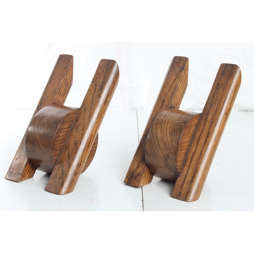 89 - A pair of antique/ Art Deco wooden bookends.