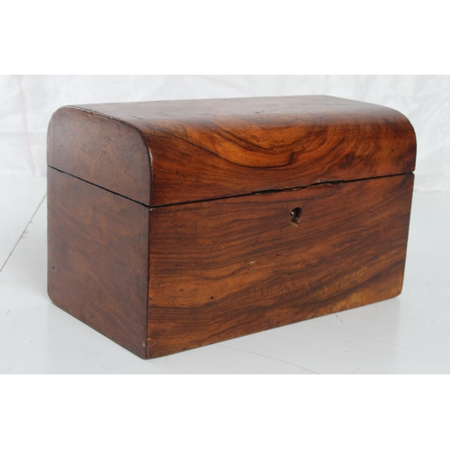 96 - An antique walnut box with original key.