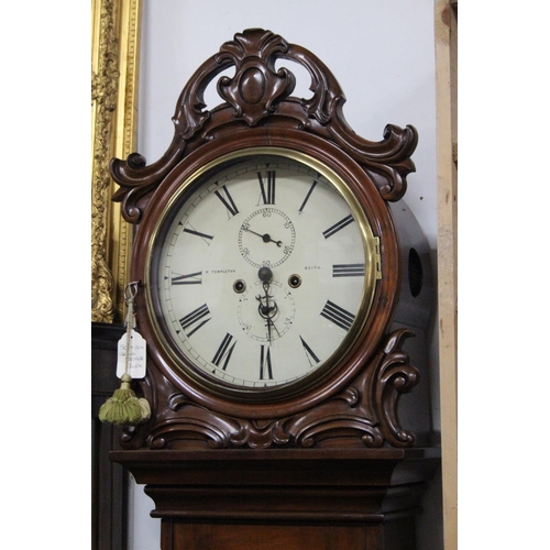 103 - A stunning antique 'Barrel/ Drum head' Scottish grandfather clock, painted dial reading 'M Templeton... 