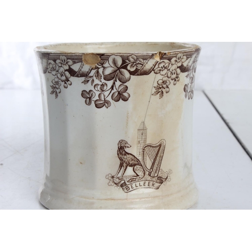 118 - An early Belleek Pottery mug (a/f)