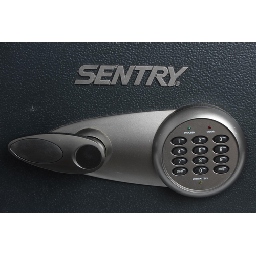 130 - A Sentry digital safe, measuring (locked with no key or code)Measuring approx 17x14.5x11.5inches, mo... 