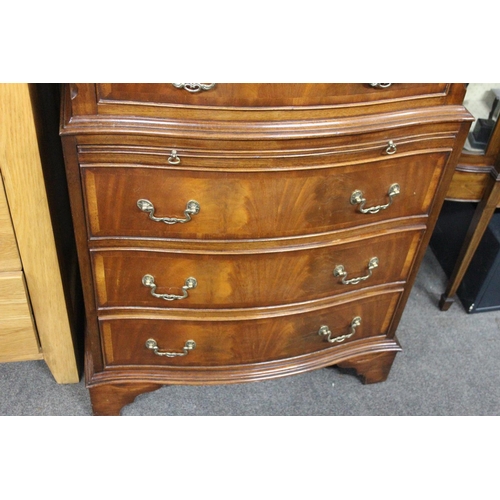 131 - An antique style tallboy/ chest of drawers, measuring 28.5x60x17.5inches.