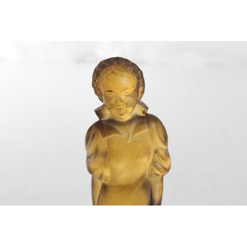 135 - An antique glass Art Nouveau style figure, measuring 6inches.