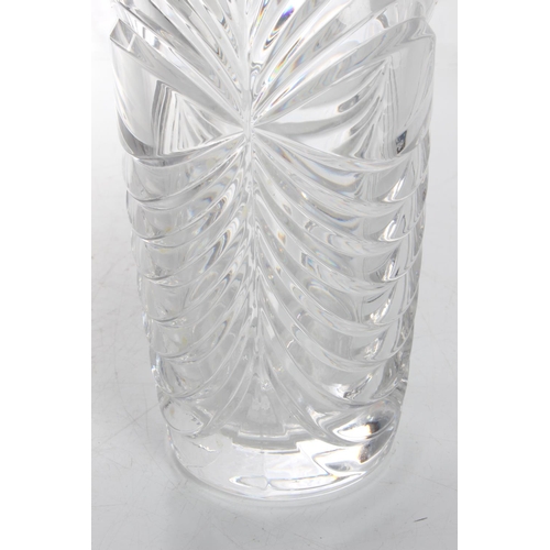 143 - A large decorative crystal vase, measuring 12inches.