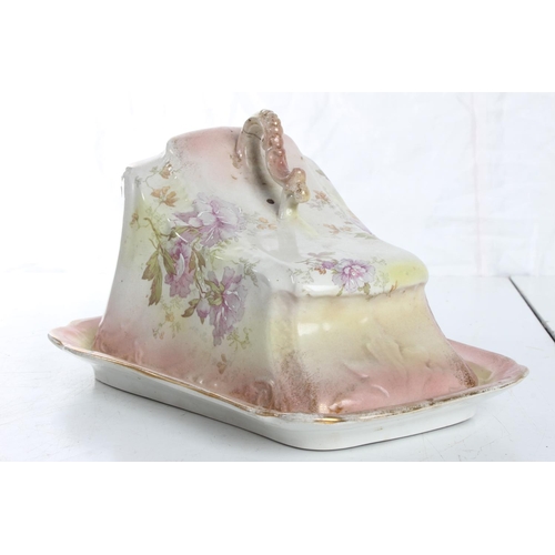 161 - A stunning large antique floral patterned cheese dish.