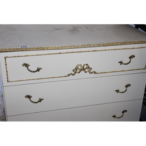 230 - A vintage chest of drawers.