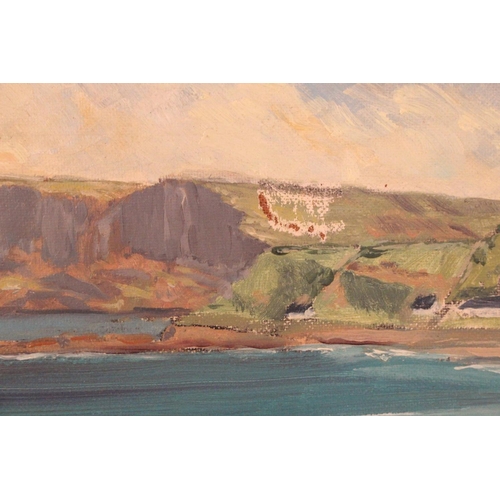 241 - A vintage framed oil painting 'North Antrim Coastline' signed Mabel G Young.