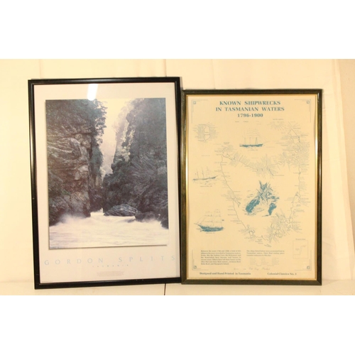 253 - A framed print 'Known Shipwrecks in Tasmanian Waters dated 1796 - 1900 and more.