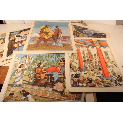 274 - A vintage folder of educational posters.