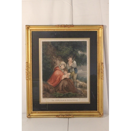 275 - A stunning antique gilt framed print 'The Shelter'd Peasants'.