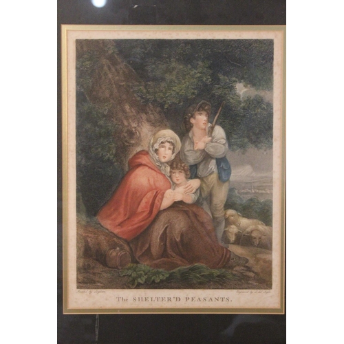 275 - A stunning antique gilt framed print 'The Shelter'd Peasants'.