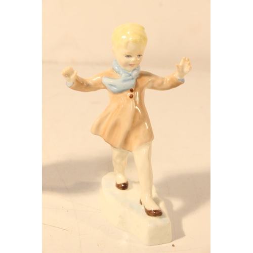 292 - Two Royal Worcester figurine titled The Slide and Let's Run modelled by F G Doughty.