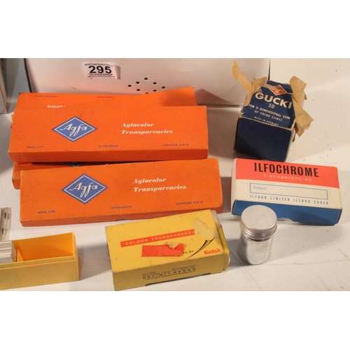 295 - A vintage boxed Agfar Gucki 3D viewer and a large lot of various slides.