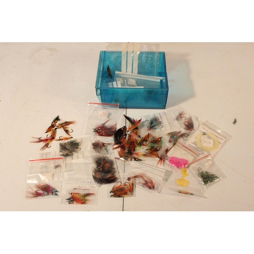 414 - A box of assorted fishing flies to include Roe Royal, Silver Doctor and lots more.