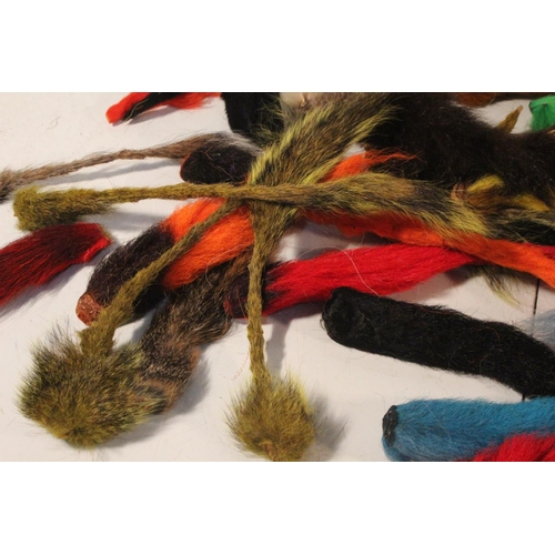 424 - A large lot of dyed fly tying tail fur.