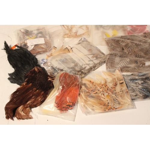 431 - A lot of individual bagged fly tying feathers and more.