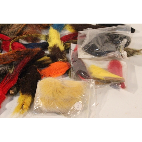 434 - A large lot of dyed fly tying tail fur.