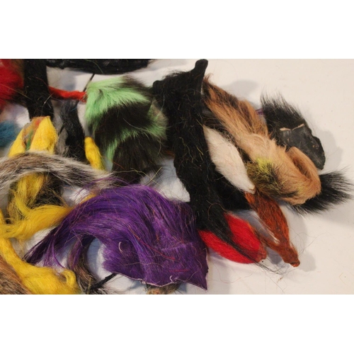 436 - A large lot of dyed fly tying tail fur.