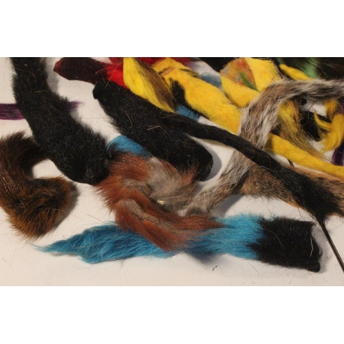 436 - A large lot of dyed fly tying tail fur.