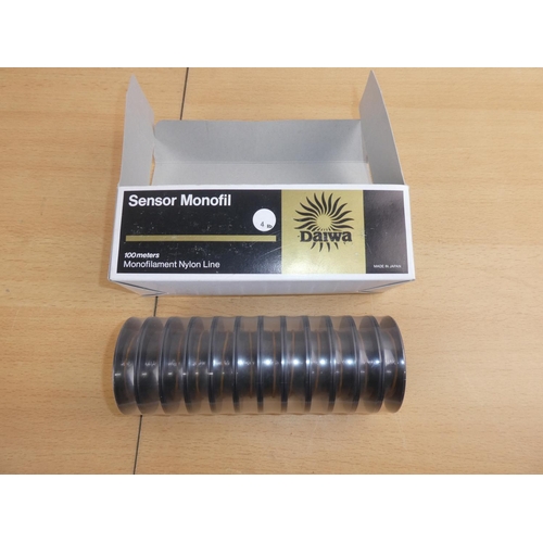 320 - A boxed set of 12 Daiwa Sensor Monofil monofilament nylon line - 4lb fishing reels.