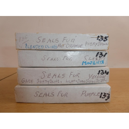 321 - Four boxes of Seal fur in various colours