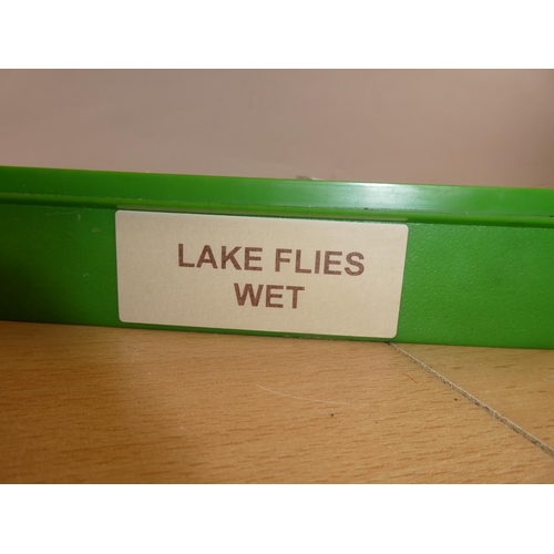 392 - A cased set of assorted lake wet flies.