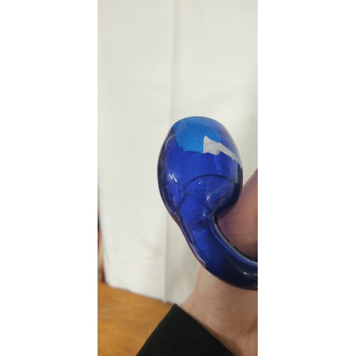 227 - A vintage cobalt blue ornamental pipe. (A/F).