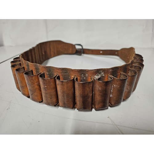 120 - A leather cartridge belt/ bandolier.