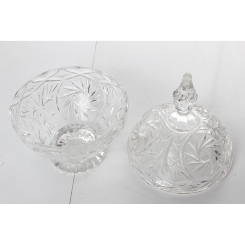 173 - A vintage pressed glass lidded comport.