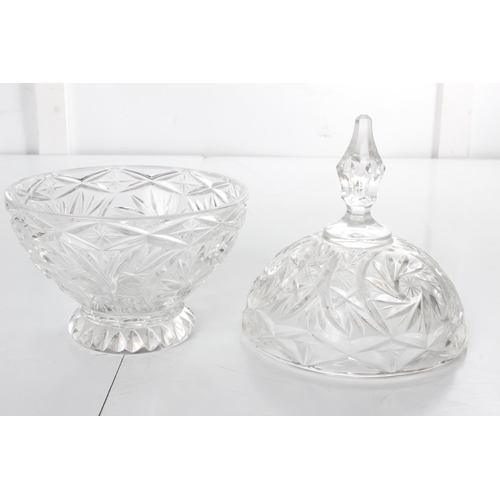 173 - A vintage pressed glass lidded comport.