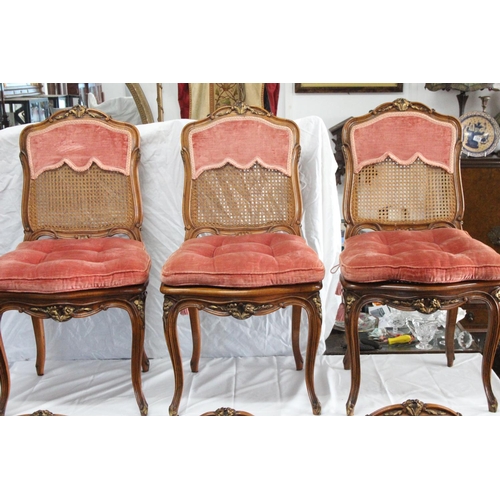 204 - A stunning set of 6 antique style French Berger dining chairs, to include 2 carvers.