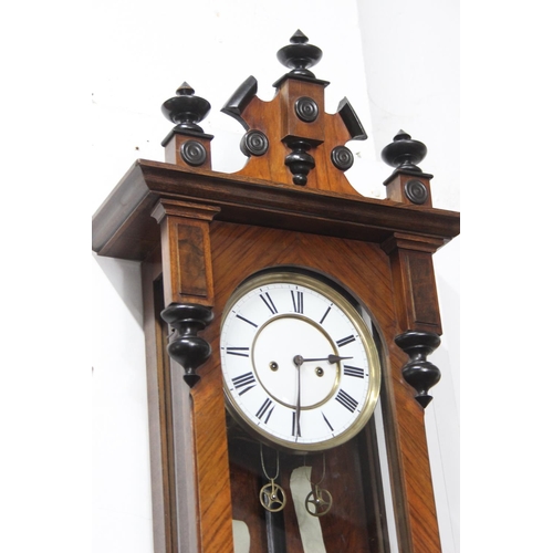 218 - A stunning antique Victorian double weight Vienna wall clock.