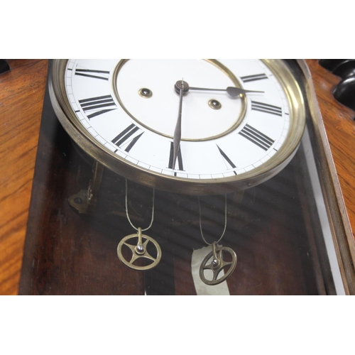 218 - A stunning antique Victorian double weight Vienna wall clock.