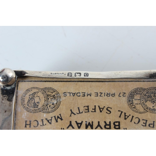 223 - A stunning antique sterling silver matchbox cover with decorative design, along with sterling silver... 