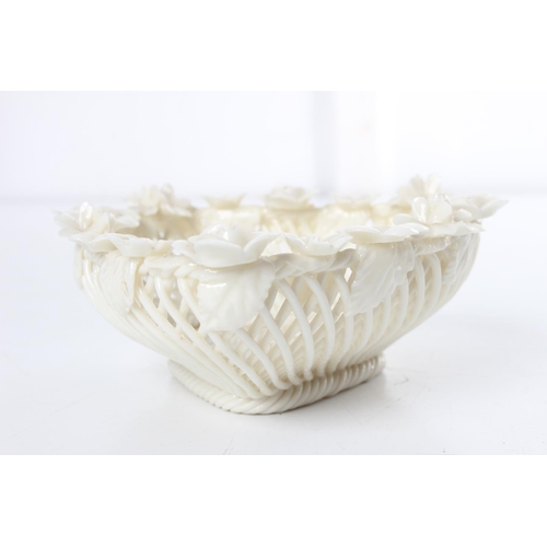 224 - An antique Belleek 4 strand basket (a/f)