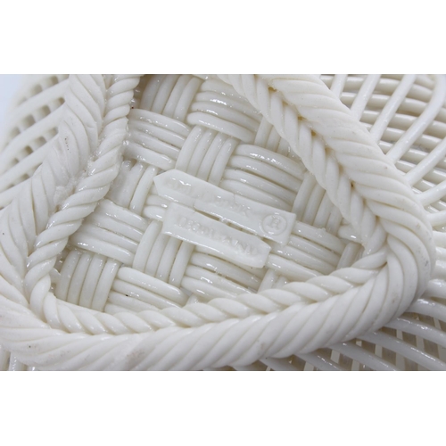 224 - An antique Belleek 4 strand basket (a/f)