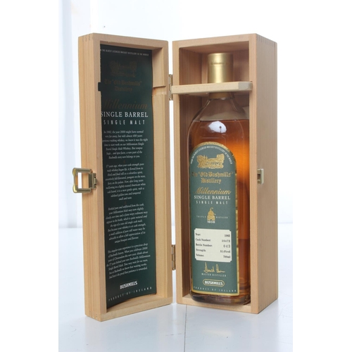 243 - A bottle of Bushmills Millennium Single Barrel Malt whiskey in wooden presentation case.