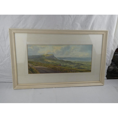 337 - An original watercolour painting of an Irish Coastal scene, signed B Mullan & dated 1978. Measures 2... 