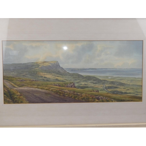 337 - An original watercolour painting of an Irish Coastal scene, signed B Mullan & dated 1978. Measures 2... 