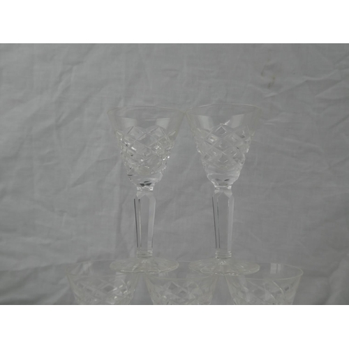 341 - A set of 5 Waterford Crystal Liqueur glasses.