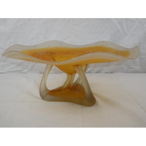 349 - A large Studio/ Art glass fruit bowl. 14inches dia.