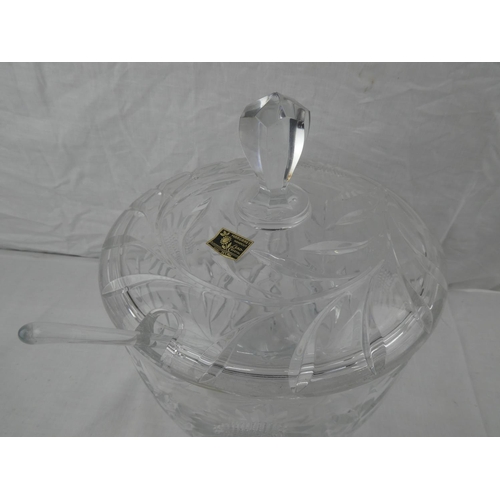 351 - A large Margaret hand cut lead crystal punch bowl. 26cm dia.