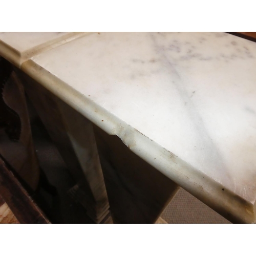 353 - A stunning pair of antique/ Art Deco marble pedestals, measuring 30x30x96cm.(In need of some restora... 