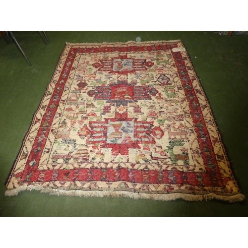 363 - A handwoven Iranian rug, decorated with various animals. Measuring 4ft x 5ft.