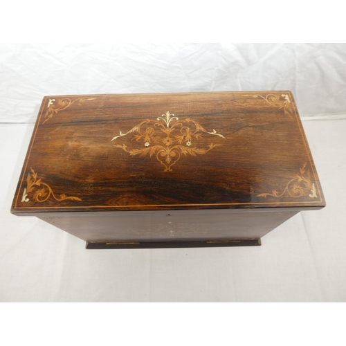 375 - A stunning antique/ Edwardian inlaid writing/ stationary box, with folding leather writing slope. Me... 